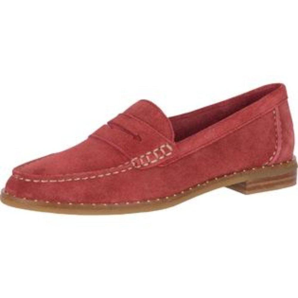 Sperry Red Suede Penny Loafers
